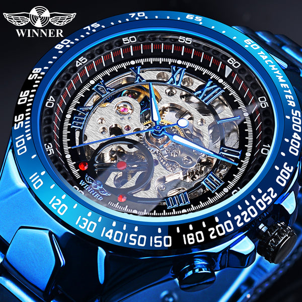 Mechanical Sport Design Golden Men's Watches - gocyberbiz.com